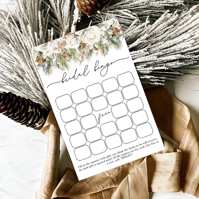 Papier Aquarelle Hiver Floral Fête des mariées Jeu de Bin (Créateur téléchargé)