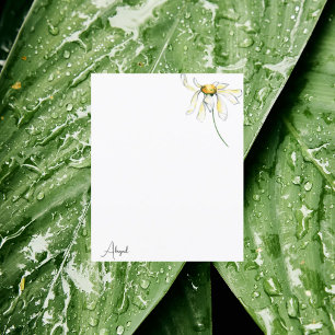 Papier Aquarelle marguerite note personnalisée