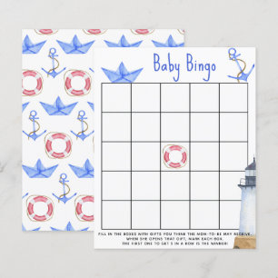 Papier Aquarelle marine - Baby shower jeu de bingo