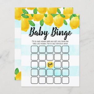 Papier Aquarelle moderne citron Baby shower Bingo