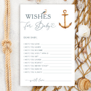 Papier Aquarelle Moderne Voeux Nautiques pour Baby Game