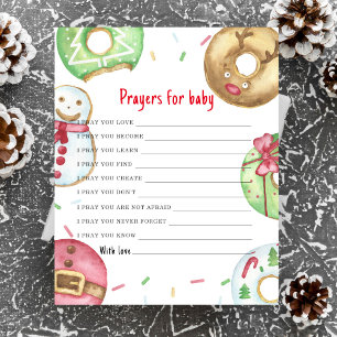 Papier Aquarelle Noël beignets Prières pour bébé