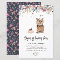 Aquarelle Norfolk Terrier Chien Invitation d'anniv