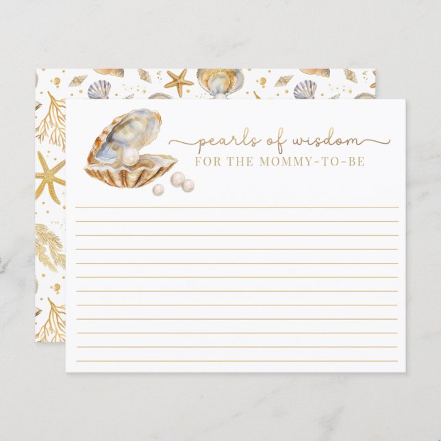 Papier Aquarelle Ocean Little Pearl Baby shower Conseil C (Devant / Derrière)