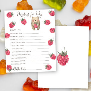 Papier Aquarelle ours baby shower - souhaits pour bébé