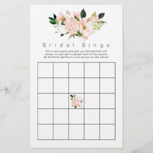 Papier Aquarelle Pastel Blush rose Floral Bingo
