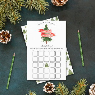 Papier Aquarelle Pine Arbre Joyeux Petit Baby shower Jeu