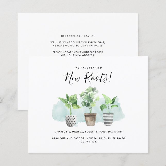 Papier Aquarelle Plantes Nouvelles racines Moteur Faire-p (Devant / Derrière)