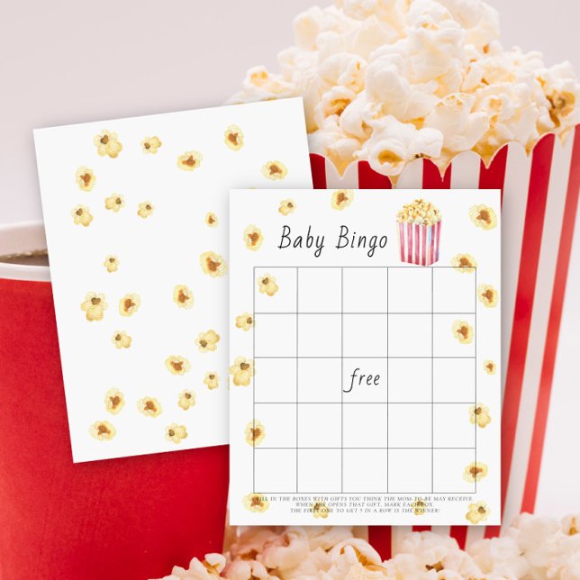 Papier Aquarelle Popcorn Baby Bingo jeu (Créateur téléchargé)