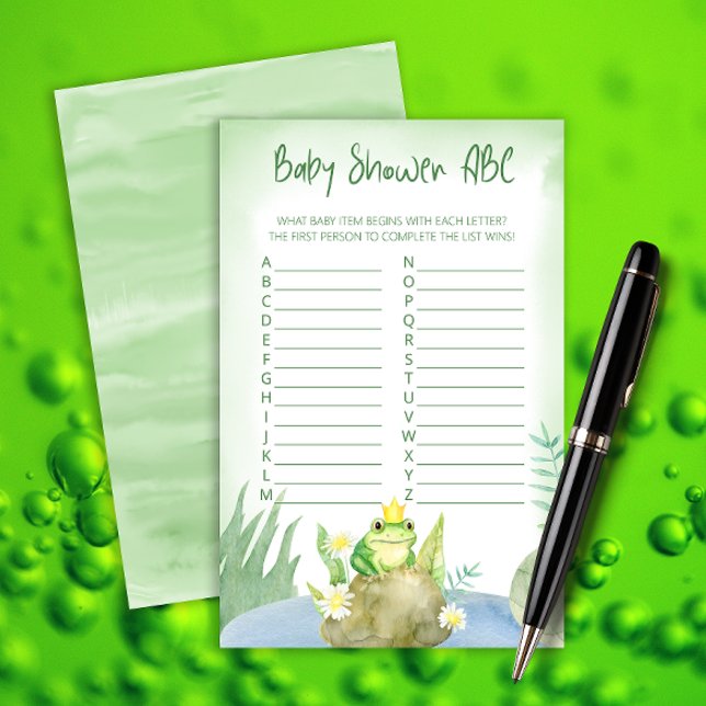 Papier Aquarelle Princesse Grenouille Baby shower ABC jeu (Créateur téléchargé)