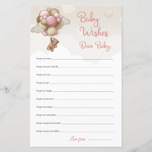 Papier Aquarelle rose brun ivoire peluche Chers voeux pou