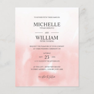 Papier Aquarelle rose clair élégant Mariage budget