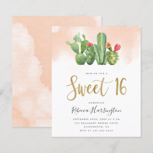 Papier Aquarelle rose et cactus rose pâle Budget 16