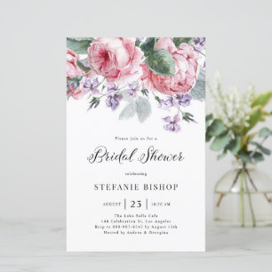 Papier Aquarelle rose Rose Fête des mariées Invitation