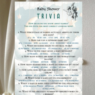 Papier Aquarelle Sexe Baby shower Neutre Trivia Jeu