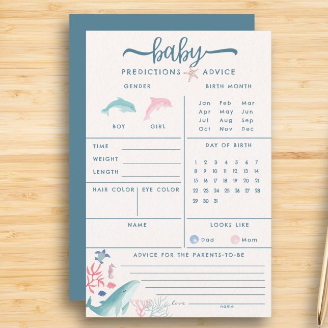 Papier Aquarelle sous la mer Baby Prediction Jeu (Créateur téléchargé)