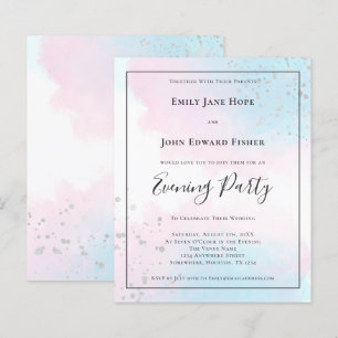 Papier Aquarelle Turquoise rose Budget Soirée Mariage en 
