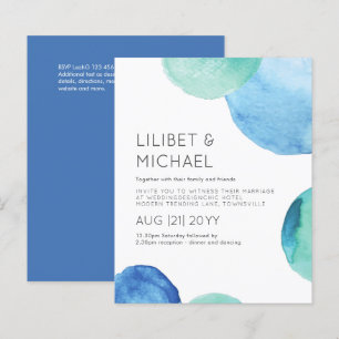 Papier Aquarelle Verre de mer Abstrait Turquoise Mariage 