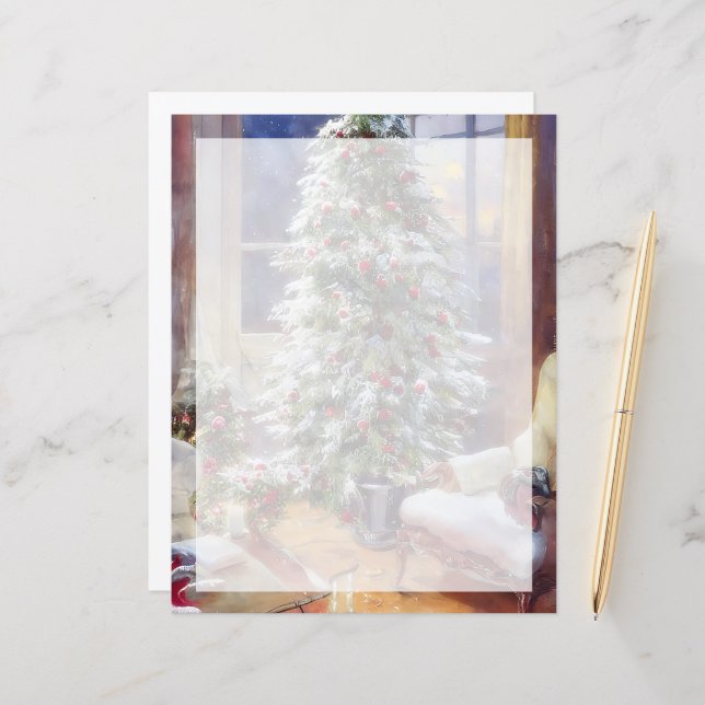 Papier Arbre de Noël à l'ancienne (Devant/Arrière en situation)