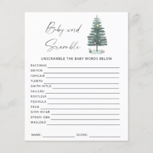 Papier Arbre de Noël - jeu de baby showers de course de m