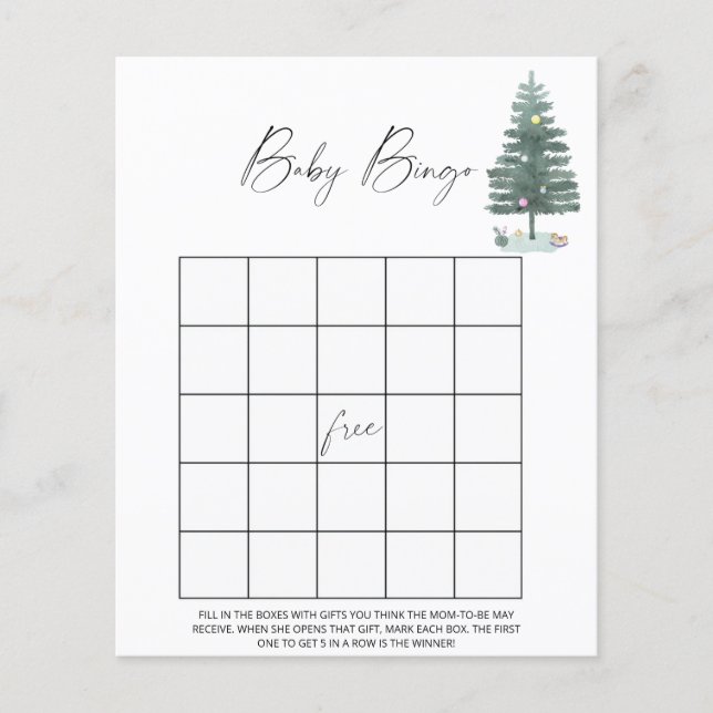 Papier Arbre de Noël - jeu de bingo bébé (Devant)