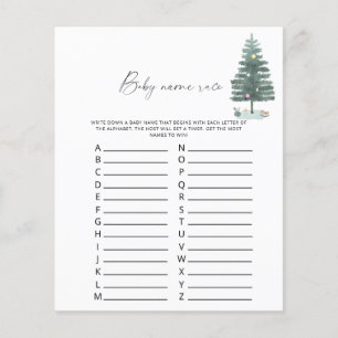 Papier Arbre de Noël - Jeu de course de nom de bébé