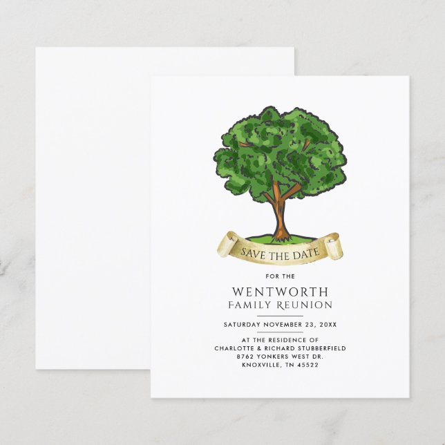 Papier Arbre généalogique annuel de la Réunion familiale  (Devant / Derrière)