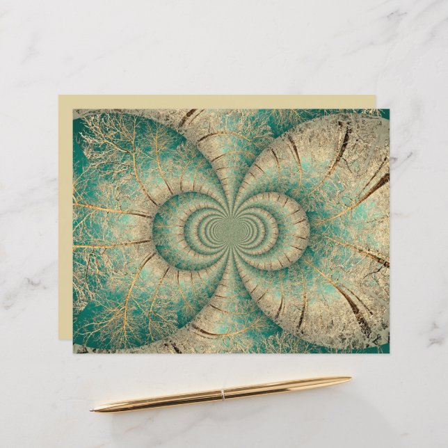 Papier Arbres forestiers Vert hiver Brown Bois (Devant/Arrière en situation)