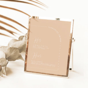Papier Arc moderne Tan Calligraphie Signature Boissons Me