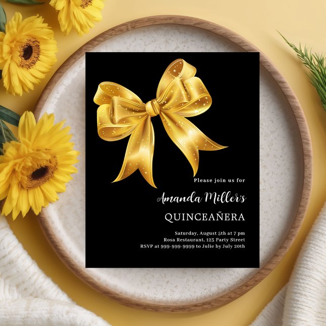 Papier Arc noir Quinceanera invitation (Créateur téléchargé)