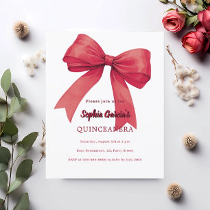 Papier Arc rouge blanc Quinceanera invitation