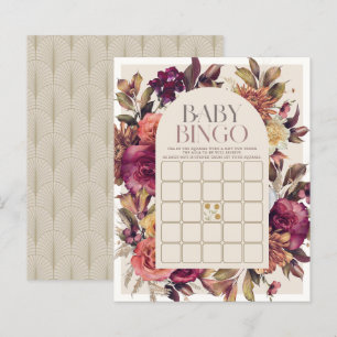 Papier Arche à couronne d'automne Tan Baby shower Bingo J