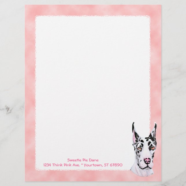 Papier Arlequin Pup Rose à Carreaux (Devant)