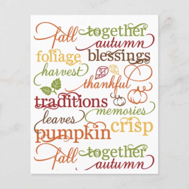 Papier Arrière - plan de scrapbook de mots d'automne (Devant)