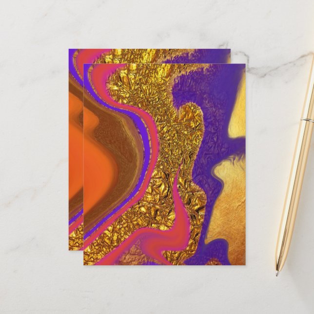 Papier art de couleur vibratoire (Devant/Arrière en situation)