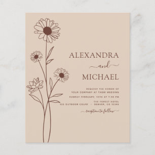 Papier Art minimaliste mariage de la ligne végétale