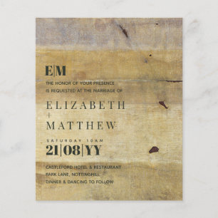 Papier Art moderne Typographie rustique Mariage Invite