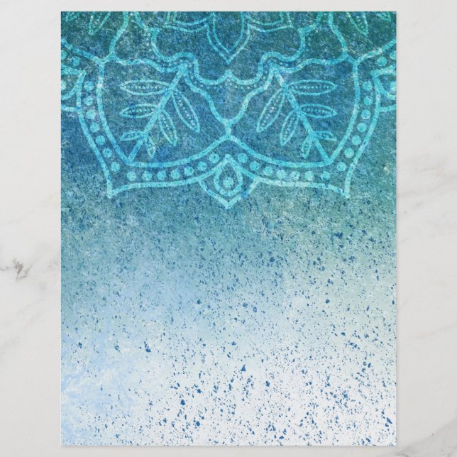 Papier artisanal Mandala Turquoise (Devant)