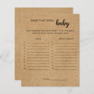Papier Artisanat rustique - Nommez cette chanson jeu de b