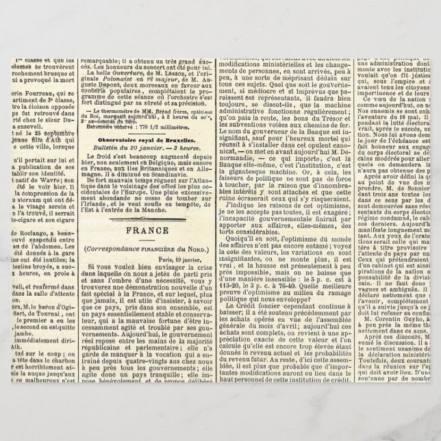 Papier Artisanat vintage de journaux français (Devant)