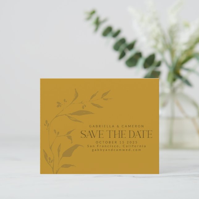Papier Artwork Botanique Budget Boho Jaune Enregistrer La (Debout devant)