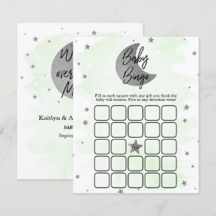 Papier Au-Dessus De La Lune Bingo Baby shower neutre
