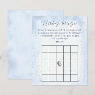 Papier Au-Dessus De La Lune Garçon Baby shower Jeu Bingo