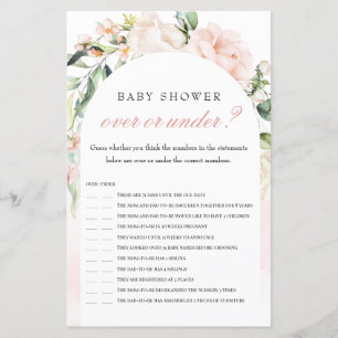 Papier Au-Dessus Ou Sous Le Jeu De Baby shower De Blush E