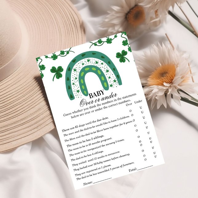 Papier Au-dessus ou sous st patrick jeu de baby shower (Créateur téléchargé)
