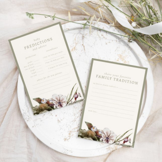 Papier Automne Baby shower botanique Prédiction et consei (Créateur téléchargé)