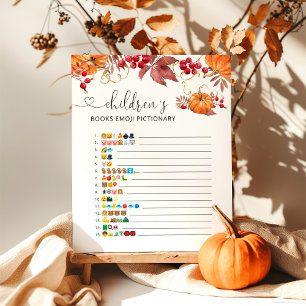 Papier Automne citrouille livres pour enfants émoji jeu p