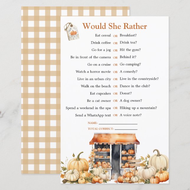 Papier Automne Elle est hors du marché elle préfère (Devant / Derrière)