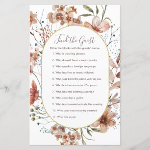 Papier Automne Fleurs sauvages Trouvez le jeu Invité