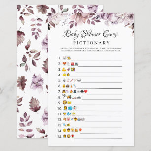 Papier Automne Fleurs violettes Baby shower Emoji Jeu